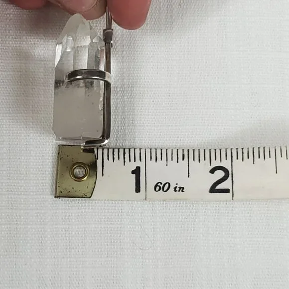 Gorgeous Large Crystal Quartz Pendant W/Sterling Silver 925 Crystal Holder - Picture 8 of 8